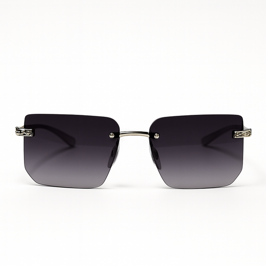 Eclipse: Silver Rimless Unisex Sunglasses