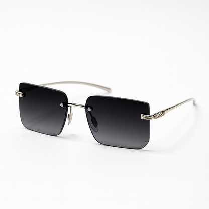 Eclipse: Silver Rimless Unisex Sunglasses