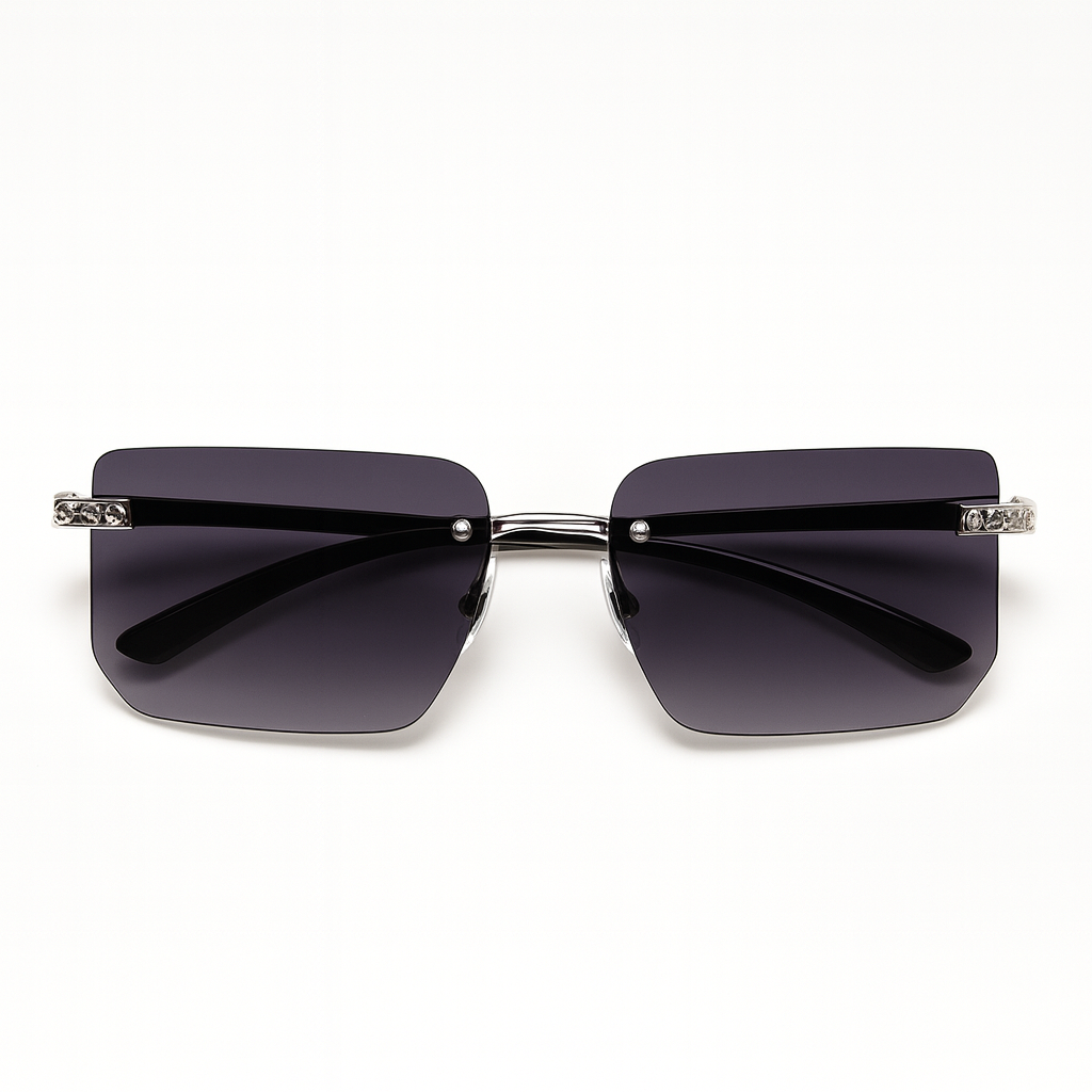 Eclipse: Silver Rimless Unisex Sunglasses