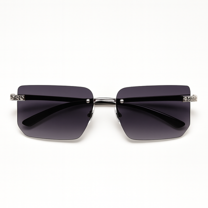 Eclipse: Silver Rimless Unisex Sunglasses