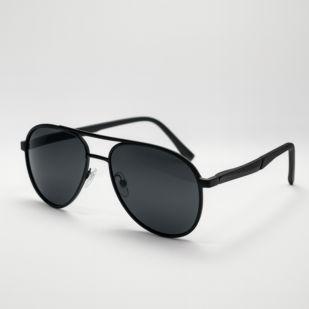 Falcon : Black Aviator Polorized Sunglasses