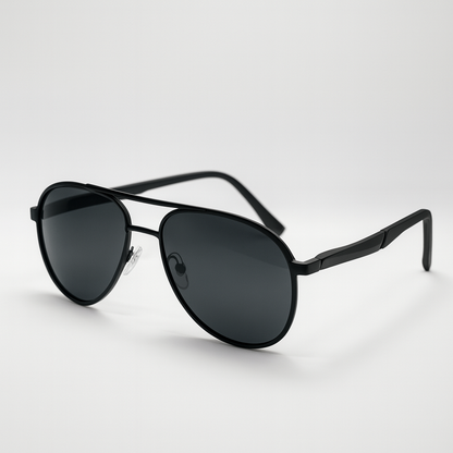 Falcon : Black Aviator Polorized Sunglasses