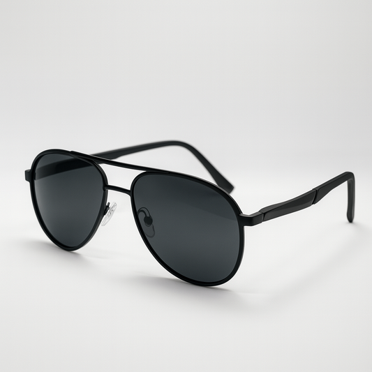 Falcon : Black Aviator Polorized Sunglasses