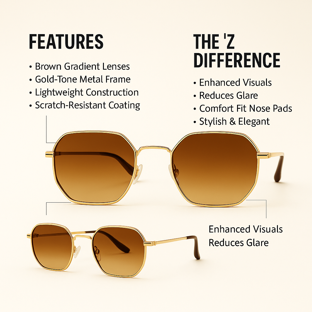 AUREN – Golden Brown Unisex Sunglasses