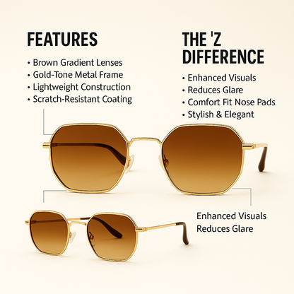 AUREN – Golden Brown Unisex Sunglasses