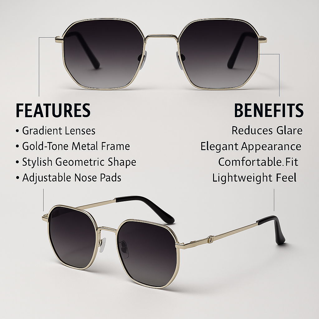 Fluxx :Gradient Black-Gray Unisex Sunglasses