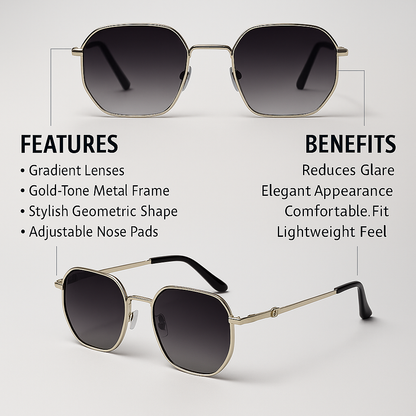 Fluxx :Gradient Black-Gray Unisex Sunglasses