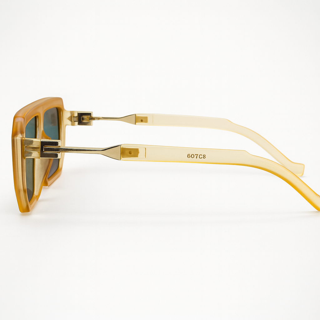 Blaze :Matte Gold Unisex Sunglasses