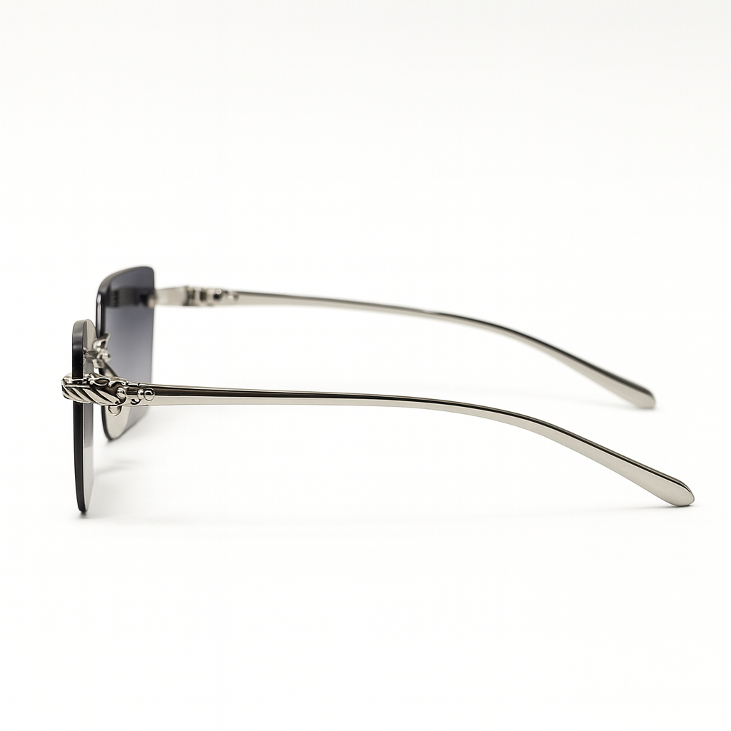Eclipse: Silver Rimless Unisex Sunglasses