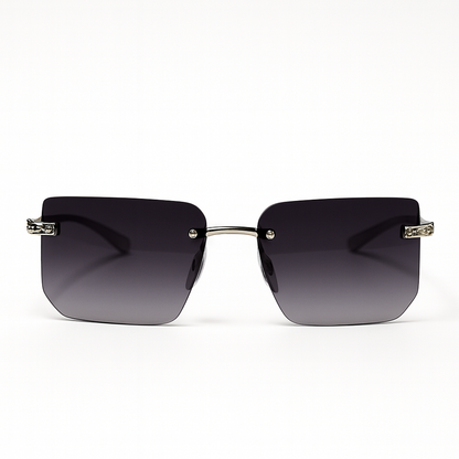 Eclipse: Silver Rimless Unisex Sunglasses