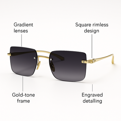 Monarch : Golden Gradient Black Unisex Sunglasses