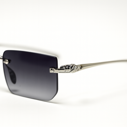 Eclipse: Silver Rimless Unisex Sunglasses