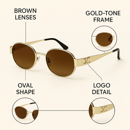 Ember : Brown Gradient Unisex Sunglasses