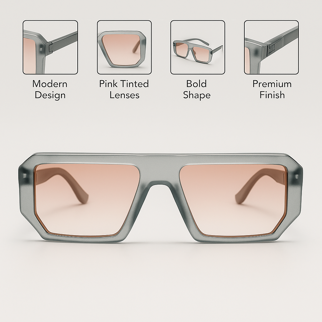 Vortex : Metallic Grey Unisex Sunglasses