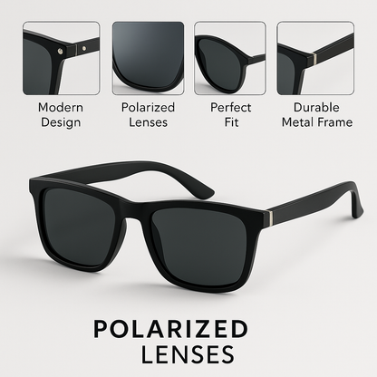 Nero : Black Polorized Sunglasses