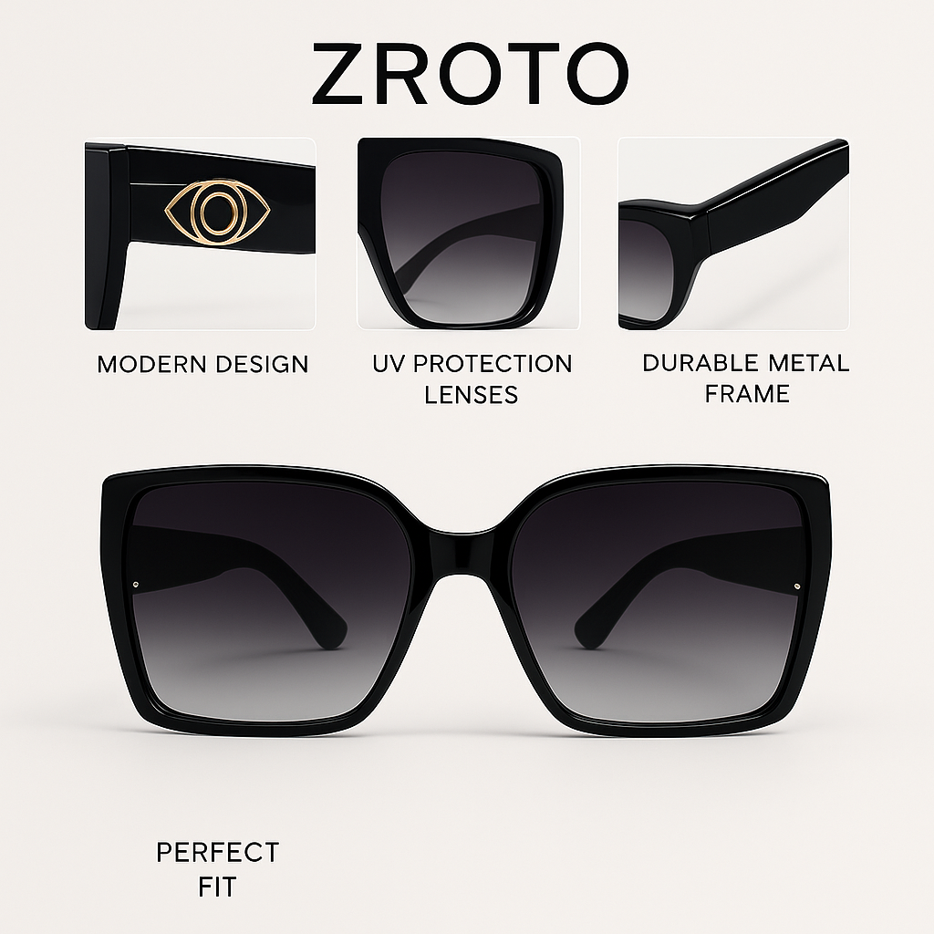 Royale : Black and Golden Women Sunglasses